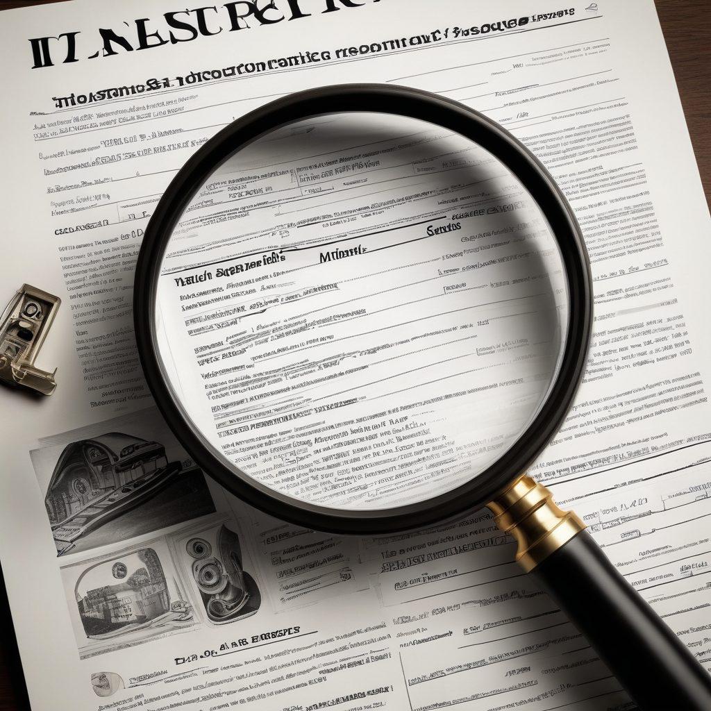 A visually striking concept of a magnifying glass focusing on a contract with insurance terms, surrounded by symbols of adult entertainment like film reels, camera equipment, and dollar bills. The backdrop features dim lighting with an intimate atmosphere, incorporating elements of caution like warning signs subtly blended into the design. The overall tone should convey a sense of professionalism and responsibility while maintaining a captivating visual narrative. super-realistic. dark tones with highlights. engaging and informative.